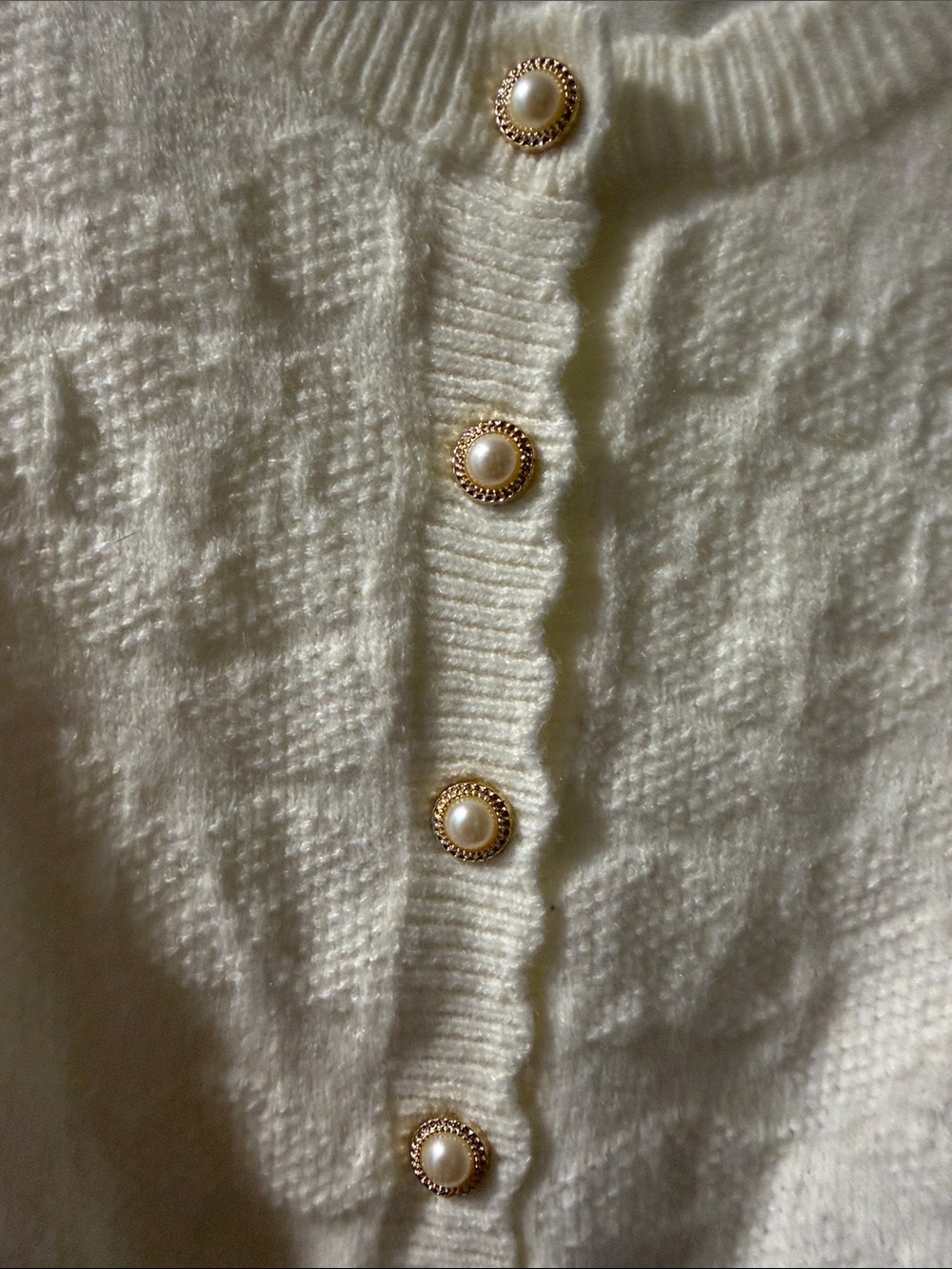 Sweet Rain Cream Button-Front Drawstring Cardigan - Picture 3 of 5